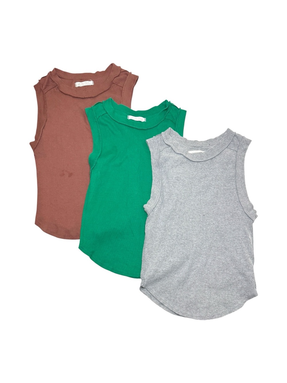 We The Free Women's Ribbed Minimalist Casual Tank Top Large